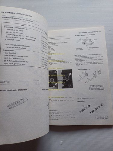 Kawasaki KLR 250 1985 SUPPLEMENTO manuale officina INGLESE originale