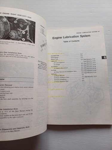 Kawasaki KLR 250 1985 SUPPLEMENTO manuale officina INGLESE originale