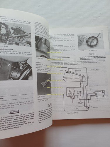 Kawasaki KLR 600 1985 manuale officina INGLESE originale