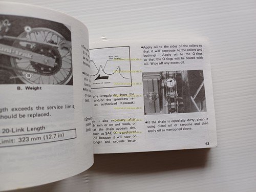 Kawasaki KLR 600 1989 manuale uso manutenzione libretto inglese originale