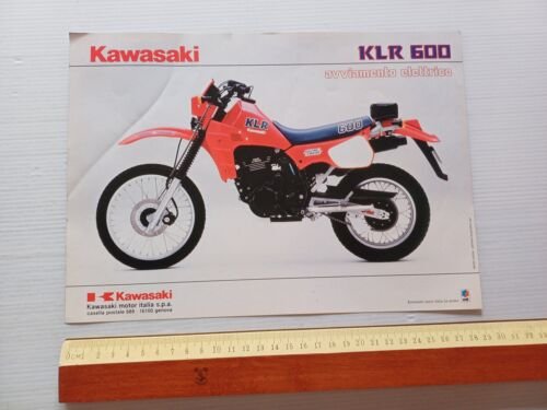 Kawasaki KLR 600 Avviamento Elettrico 1984 depliant italiano originale