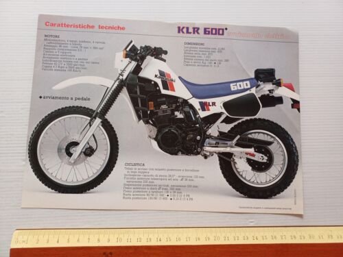 Kawasaki KLR 600 Avviamento Elettrico 1984 depliant italiano originale