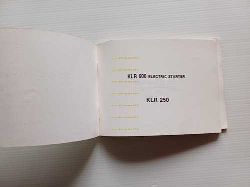 Kawasaki KLR 600 Electric Starter - KLR 250 1985 manuale …