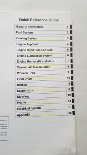 Kawasaki KLR 650 1994 SUPPLEMENTO manuale officina INGLESE