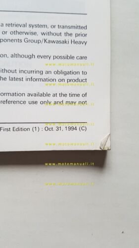 Kawasaki KLR 650 1994 SUPPLEMENTO manuale officina INGLESE