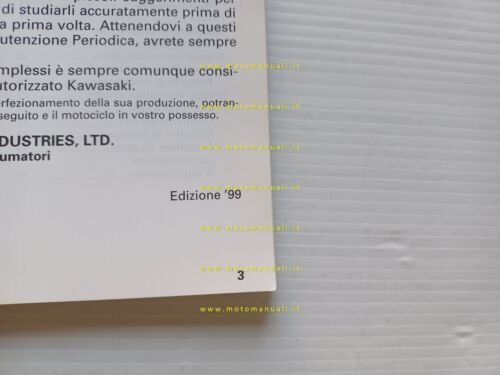 KAWASAKI KLR 650 1999 manuale uso manutenzione libretto originale italiano