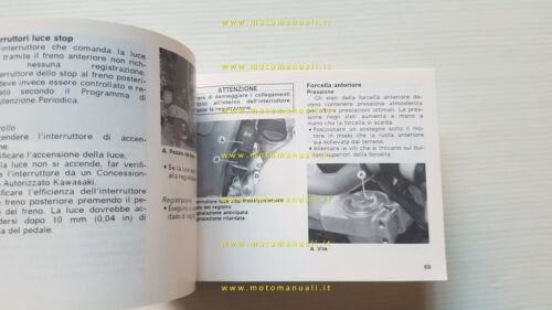 Kawasaki KLX 250 1992-93 manuale uso manutenzione italiano originale