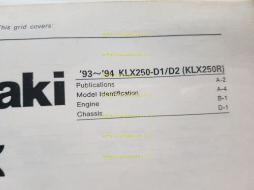 Kawasaki KLX 250 R D1-D2 1993-94 catalogo ricambi copia da …