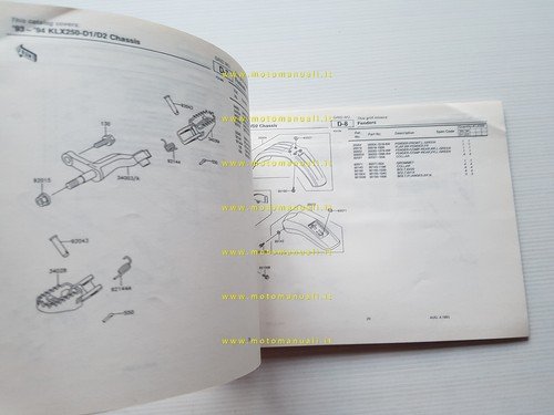 Kawasaki KLX 250 R D1-D2 1993-94 catalogo ricambi copia da …