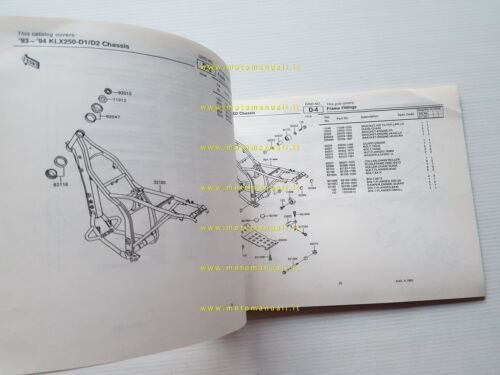 Kawasaki KLX 250 R D1-D2 1993-94 catalogo ricambi copia da …