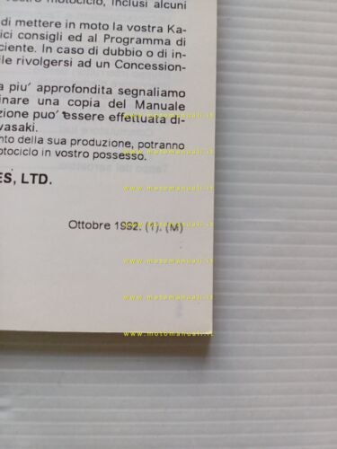 Kawasaki KLX 650 1992 manuale uso manutenzione libretto originale italiano