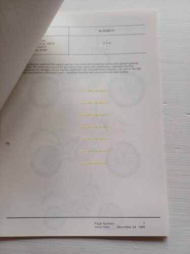 Kawasaki KLX 650 R (KLX650-A1) 1993 Model Information cartella stampa …