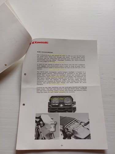 Kawasaki KMX 125 (KMX125 A1-B1) 1986 Model Guide cartella stampa …