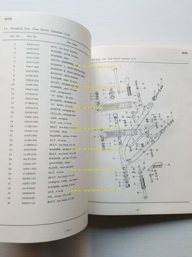 Kawasaki KS 125 1974-75 catalogo ricambi originale spare parts catalogue