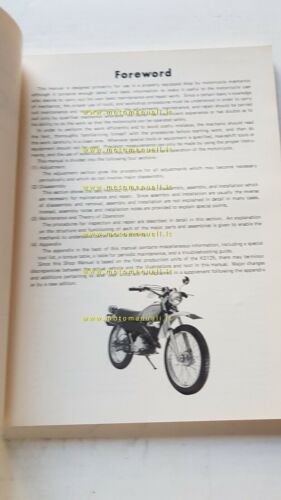 Kawasaki KS 125 series 1973 manuale officina originale workshop manual