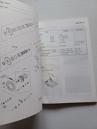 Kawasaki KX 125 - KX 250 1990 manuale officina INGLESE …