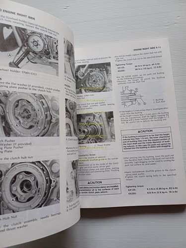 Kawasaki KX 125 - KX 250 1990 manuale officina INGLESE …