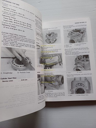 Kawasaki KX 125 - KX 250 1990 manuale officina INGLESE …