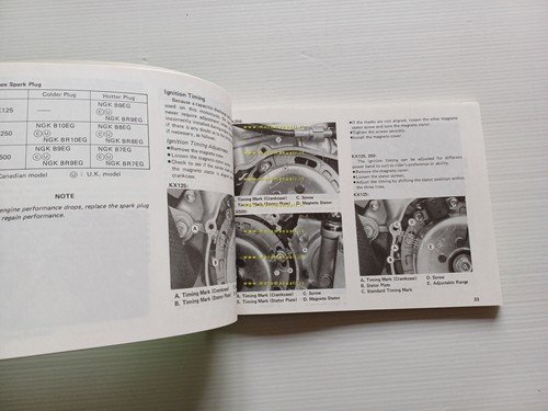 Kawasaki KX 125-250-500 Cross 1989-90 manuale uso manutenzione libretto original