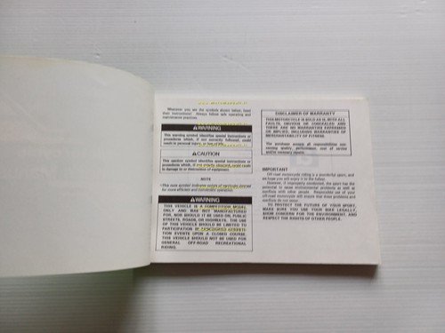 Kawasaki KX 125-250-500 Cross 1989-90 manuale uso manutenzione libretto original