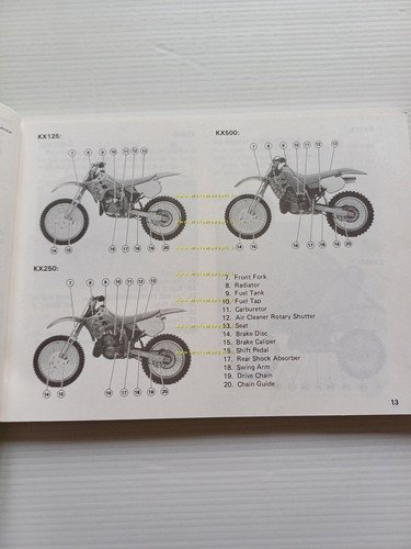 Kawasaki KX 125-250-500 Cross 1989-90 manuale uso manutenzione libretto original