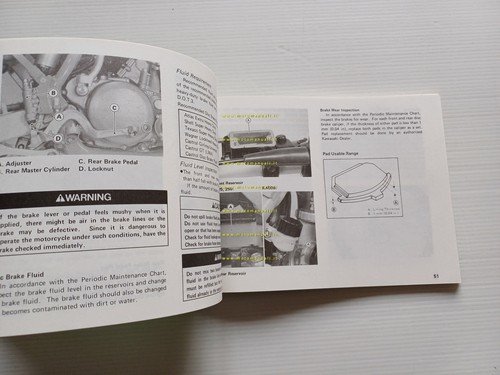 Kawasaki KX 125-250-500 Cross 1989-90 manuale uso manutenzione libretto original