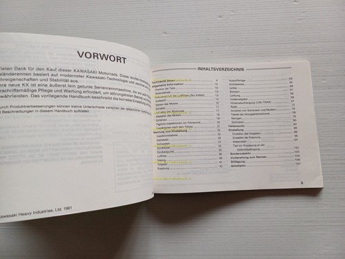 Kawasaki KX 125-250-500 Cross 1991-92 manuale uso manutenzione libretto original