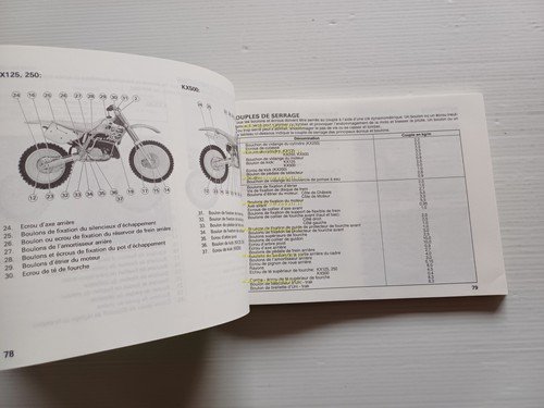 Kawasaki KX 125-250-500 Cross 1991-92 manuale uso manutenzione libretto original