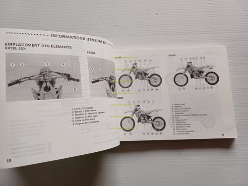 Kawasaki KX 125-250-500 Cross 1991-92 manuale uso manutenzione libretto original