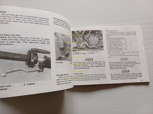 Kawasaki KX 125 Cross 1988-89 manuale uso manutenzione libretto inglese …