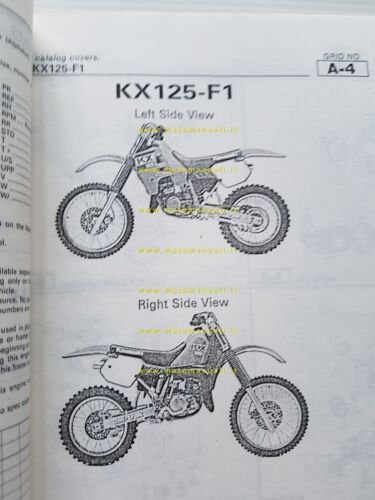 Kawasaki KX 125 F1 1988 catalogo ricambi copia da microfiche …