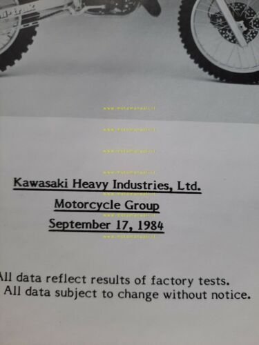 Kawasaki KX 250 - 80 cartella stampa 1984 originale genuine …