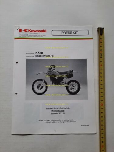 Kawasaki KX 250 - 80 cartella stampa 1984 originale genuine …