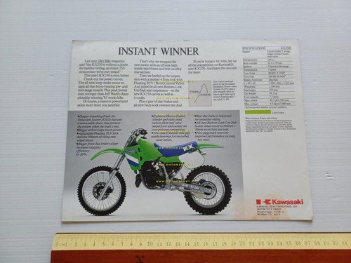 Kawasaki KX 250 1987 Cross depliant originale INGLESE