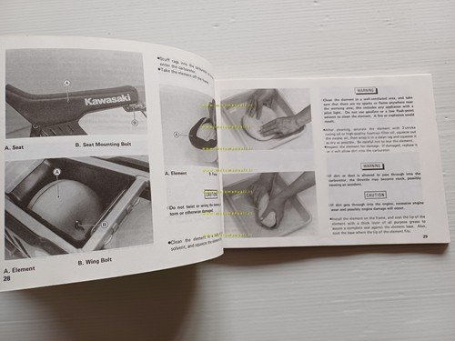 Kawasaki KX 250 Cross 1988-89 manuale uso manutenzione libretto inglese …
