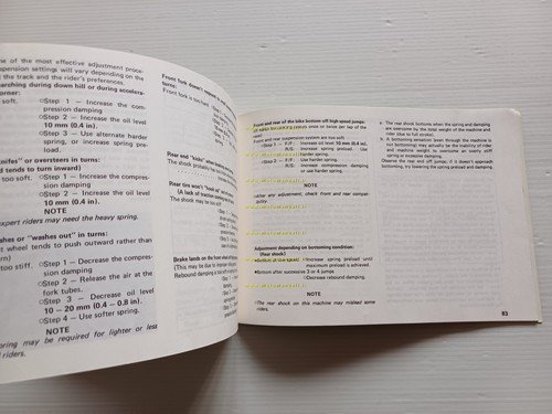 Kawasaki KX 250 Cross 1988-89 manuale uso manutenzione libretto inglese …