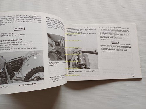 Kawasaki KX 250 Cross 1988-89 manuale uso manutenzione libretto inglese …
