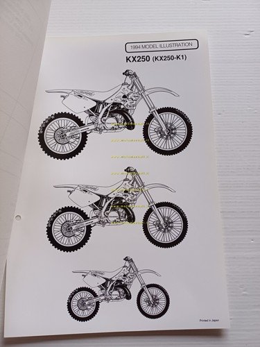Kawasaki KX 250 (KX250-K1) 1994 Model Information cartella stampa inglese