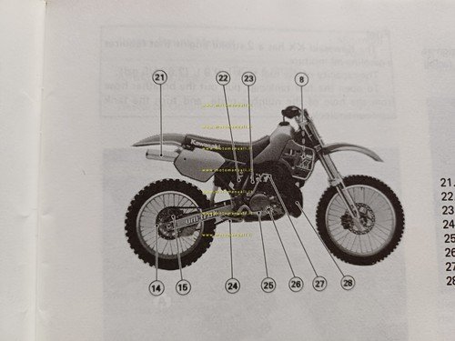 Kawasaki KX 500 Cross 1988 manuale uso manutenzione libretto originale