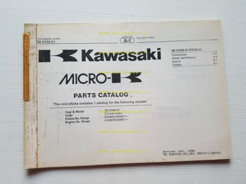 Kawasaki KX 80 II 1986 catalogo ricambi copia da microfiche …