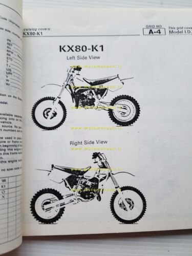 Kawasaki KX 80 II 1986 catalogo ricambi copia da microfiche …