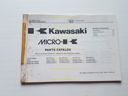 Kawasaki KX 80 L2-M2-N2-P2 1989 catalogo ricambi copia da microfiche …