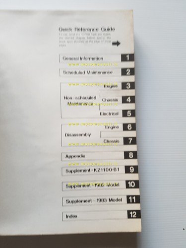 Kawasaki KZ 1000 - 1100 1981-83 manuale officina INGLESE originale …
