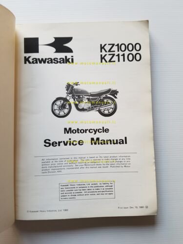Kawasaki KZ 1000 - 1100 1981 manuale officina INGLESE originale …