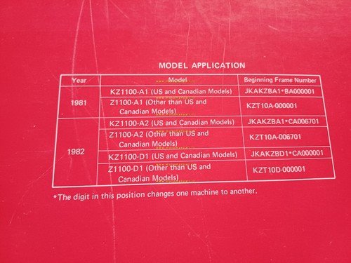 Kawasaki KZ 1100 Shaft 1981-82 manuale officina originale INGLESE shop …