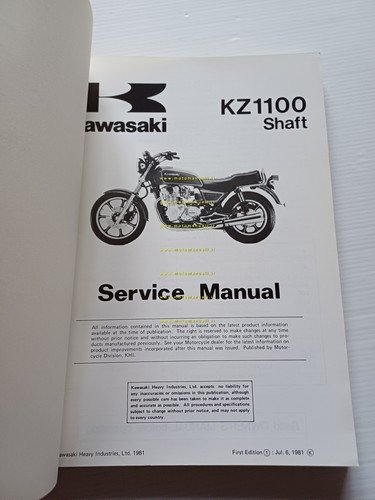 Kawasaki KZ 1100 Shaft 1981-82 manuale officina originale INGLESE shop …