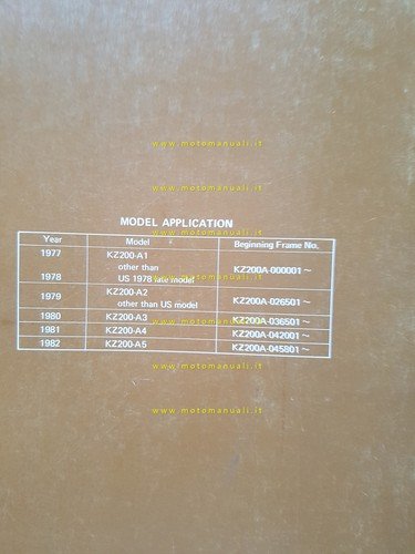 Kawasaki KZ 200 1977-82 manuale officina INGLESE originale workshop manual