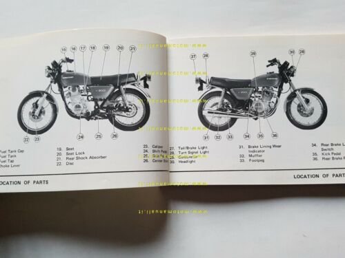 Kawasaki KZ 200-A1 1976 manuale uso INGLESE originale ENGLISH owner's …