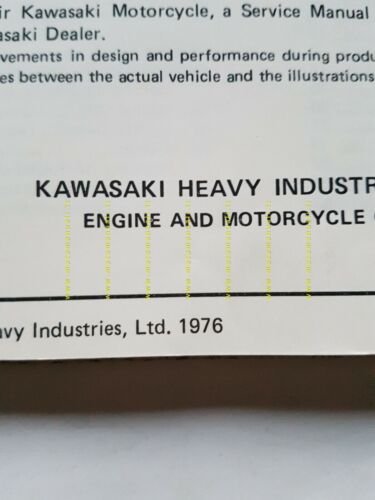 Kawasaki KZ 200-A1 1976 manuale uso INGLESE originale ENGLISH owner's …