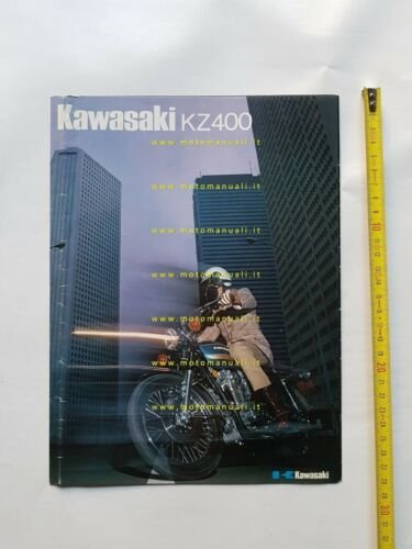 Kawasaki KZ 400 1975 depliant originale moto italiano brochure